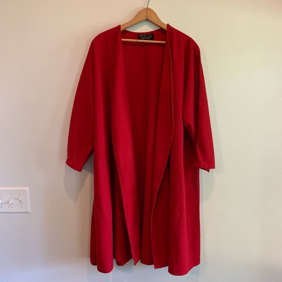 Vintage Jackets & Blazers - Vintage Yeohlee Red Wool Open Jacket Project Piece